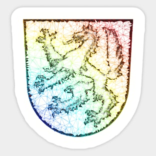 Low Poly Coat of Arms Transparent Gradient Rainbow Sticker